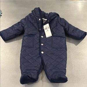 Ralph Lauren Navy Quilted Kids Snowsuit 3 months NWT